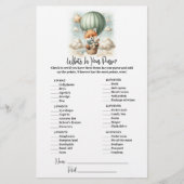 What's In Your Purse Fox Baby Shower Game Card 便箋 (正面)