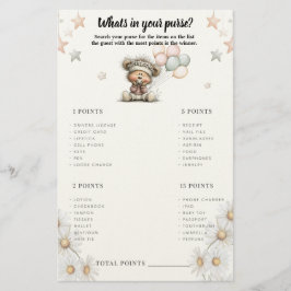 Whats in your purse? Whimsical Teddy Bear Game 便箋