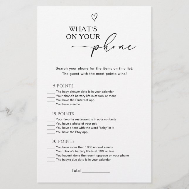 What's on Your Phone Baby Game (正面)