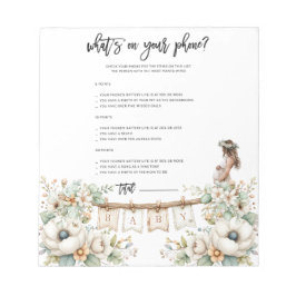 Whats on your phone? Baby Shower Game ノートパッド