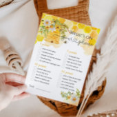 What's On Your Phone Beeテーマのベビーシャワーゲーム 招待状