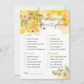 What's On Your Phone Beeテーマのベビーシャワーゲーム 招待状 (正面)