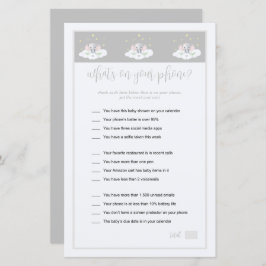 What's on Your Phone Game Elephant Baby Shower