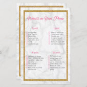 What's On Your Phone Marble & 金ゴールドブライダルシャワー (正面/裏面)