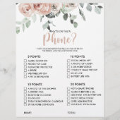 What's on your Phone Pink Roseブライダルシャワーゲーム (正面)