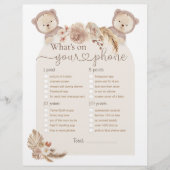 What's On Your Phone Twins Bear Baby Showerゲーム (正面)