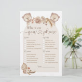 What's On Your Phone Twins Bear Baby Showerゲーム (スタンド正面)