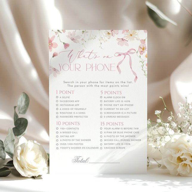 Whats on your phone Wildflower Pink Whimsical Bow (クリエイターアップロード済み)