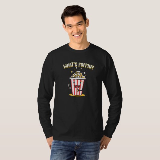 Whats poppin Popcorn   Tシャツ (正面フル)