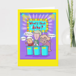 「What's the Ache」ゲームショーのシニア。 カード