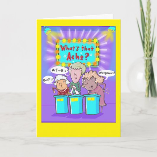 「What's the Ache」ゲームショーのシニア。 カード (正面)