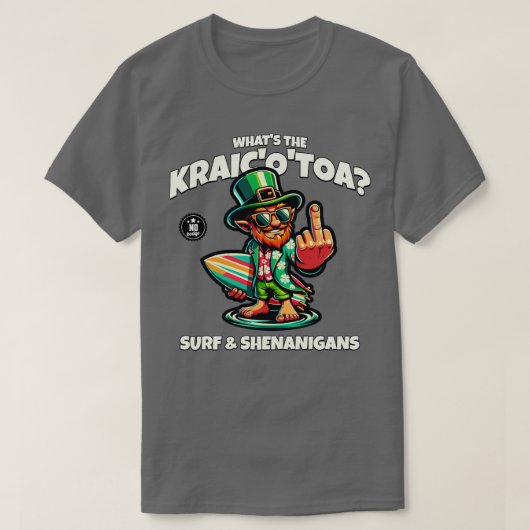 whats the Craic IrishサーフィンおもしろいデザインTシャツ Tシャツ (デザイン正面)