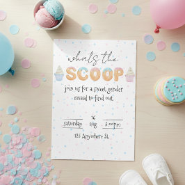Whats the scoop? Gender reveal invitation 招待状