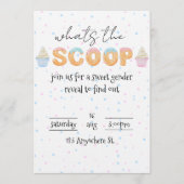 Whats the scoop? Gender reveal invitation 招待状 (正面)