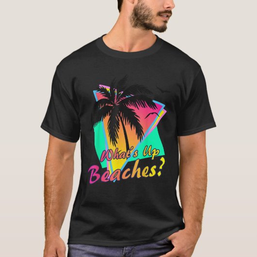 What's upビーチ熱帯夏サンセットレトロBe Tシャツ (正面)