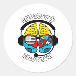 What's Up Brother Neurodiversity自閉症スペクトルA ラウンドシール
