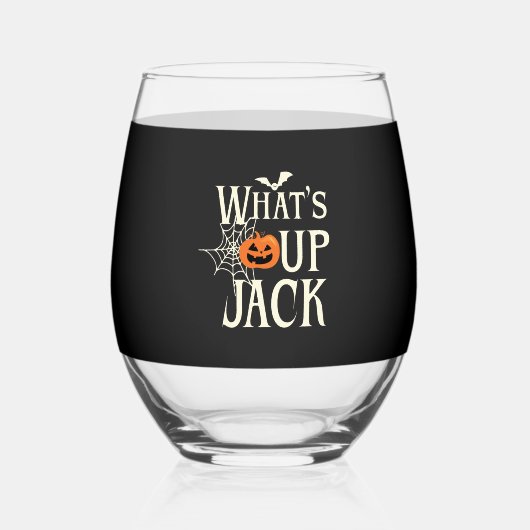 What's Up Jack Halloween ステムなしワイングラス (正面)
