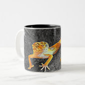 What's up ? Leopard-gecko, gecko, cup ツートーンマグカップ (正面左)