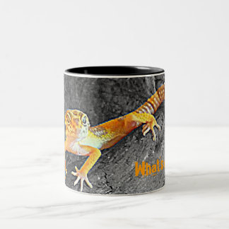 What's up ? Leopard-gecko, gecko, cup ツートーンマグカップ