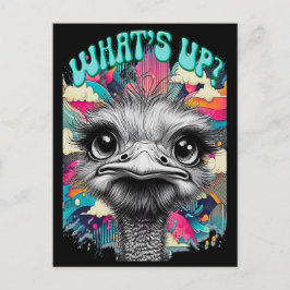 Whats Up? Ostrich - Funny Postcard  ポストカード