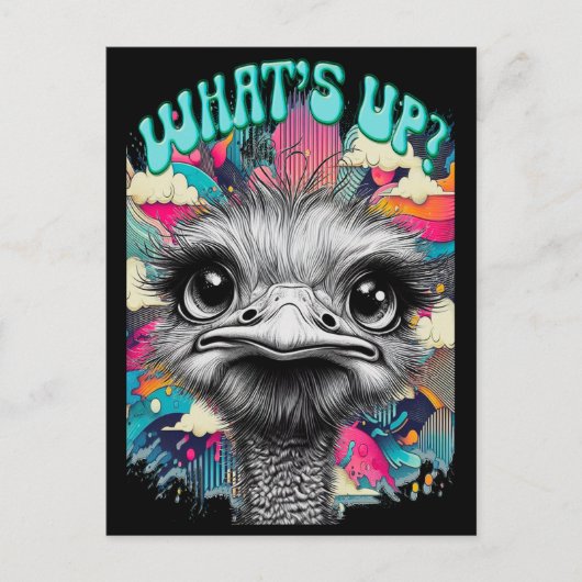 Whats Up? Ostrich - Funny Postcard ポストカード (正面)