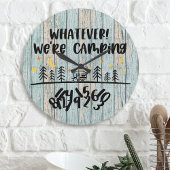 What's We Camping Wooden Planks 素朴 おもしろい ラウンド壁時計