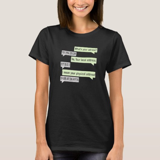 What's Your Address 151 194 25 I'm A Programmer Co Tシャツ (正面)