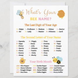 What's Your Bee Name Game
