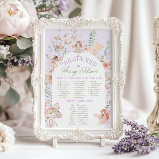 Whats your Fairy Name Whimsical Birthday game ポスター