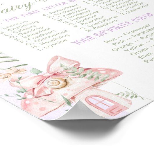 Whats your Fairy Name Whimsical Birthday game ポスター (角)