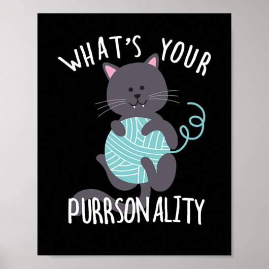 Whats Your Pursonality Cat Kitten Purring ポスター (正面)