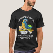 What's Yours Mine Parrot I Blue throated Macaw Tシャツ (正面)