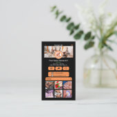 WhatsAppネイルサロンオレンジソーシャルメディアQRコード 名刺 (スタンド正面)