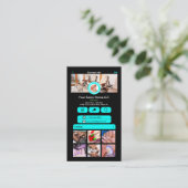 WhatsAppネイルサロンターコイズソーシャルメディアQRコード 名刺 (スタンド正面)