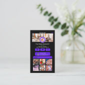 WhatsAppネイルサロンバイオレットソーシャルメディアQRコード 名刺 (スタンド正面)