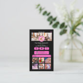 WhatsAppネイルサロンピンク |ソーシャルメディアQRコード 名刺 (スタンド正面)