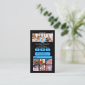 WhatsAppネイルサロンブルーソーシャルメディアQRコード 名刺 (スタンド正面)