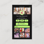 WhatsAppネイルサロンライムグリーンソーシャルメディアQR 名刺 (正面)