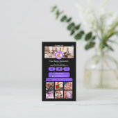 WhatsAppネイルサロン紫 |ソーシャルメディアQRコード 名刺 (スタンド正面)