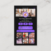 WhatsAppネイルサロン紫 |ソーシャルメディアQRコード 名刺 (正面)