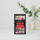 WhatsAppネイルサロン赤 |ソーシャルメディアQRコード 名刺 (スタンド正面)