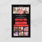 WhatsAppネイルサロン赤 |ソーシャルメディアQRコード 名刺 (正面)