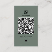 WhatsApp ネイルサロン Sage Green ソーシャルメディアQR 名刺 (裏面)