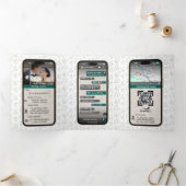 WhatsApp iPhoneチャット風 ウェディングQRコード 三つ折り招待状 (内部)