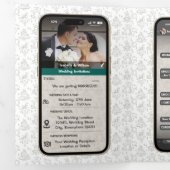 WhatsApp iPhoneチャット風 ウェディングQRコード 三つ折り招待状 (内部最初)