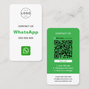 WhatsApp QRコードシンプルミニマリストロゴ 名刺