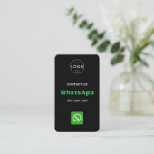 WhatsApp QRコードシンプルミニマリストロゴ 名刺 (スタンド正面)