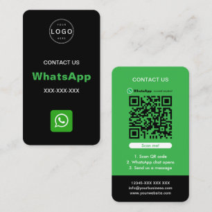 WhatsApp QRコードシンプルミニマリストロゴ 名刺