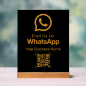 WhatsApp QR Code Business Contact Black Gold アクリルサイン (ニュートラル)