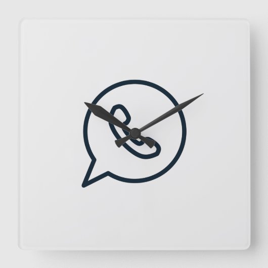 whatsapp-whats-whatsappアイコン スクエア壁時計 (正面)